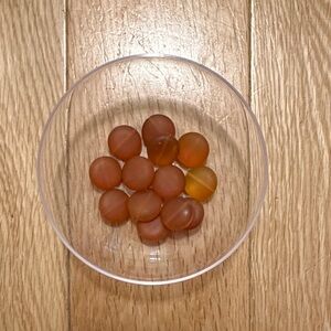 Amber matte glass beads - qty 13